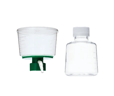 Sistema di filtraggio sottovuoto/flacone di stoccaggio da 500 ML, parte superiore inferiore, membrana PES con pori da 0,22 µm, sterile, 24/scatola