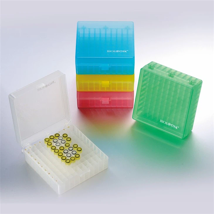 2 Inch 81well PP Cryobox For Cryovial Tube Freezer Box For Cryogenic Storage