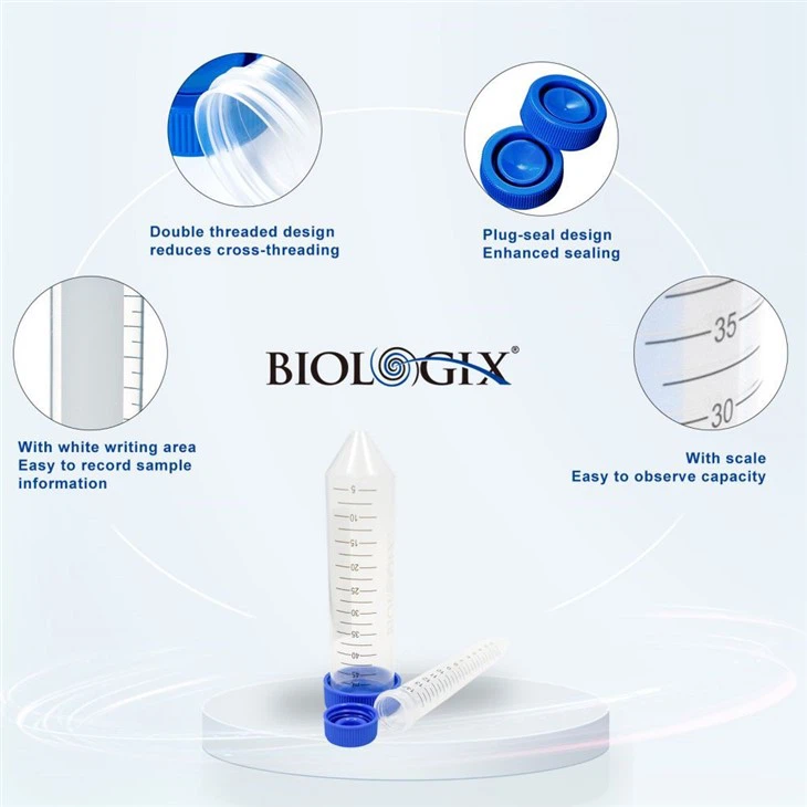15/50ml Sterile Autocalvable Conical Bottom Centrifuge Tubes